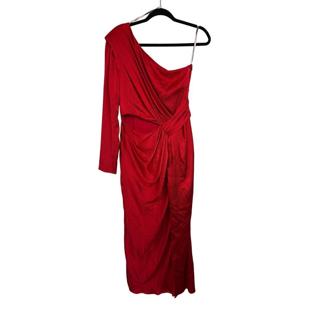 Monique Lhuillier One Shoulder Satin Gown